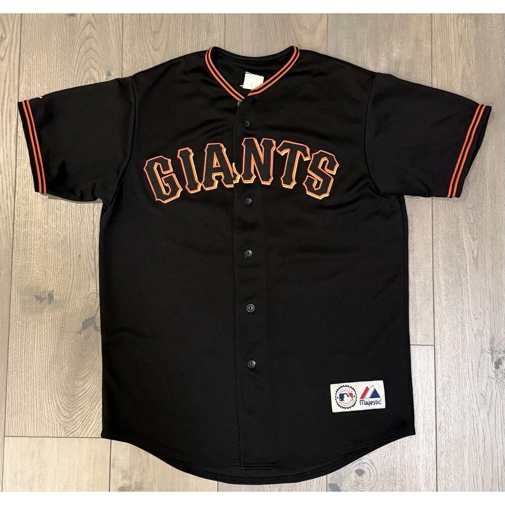 Vintage SF Giants Jersey Mens M Black Sewn Stitched Majestic Baseball Shirt 21